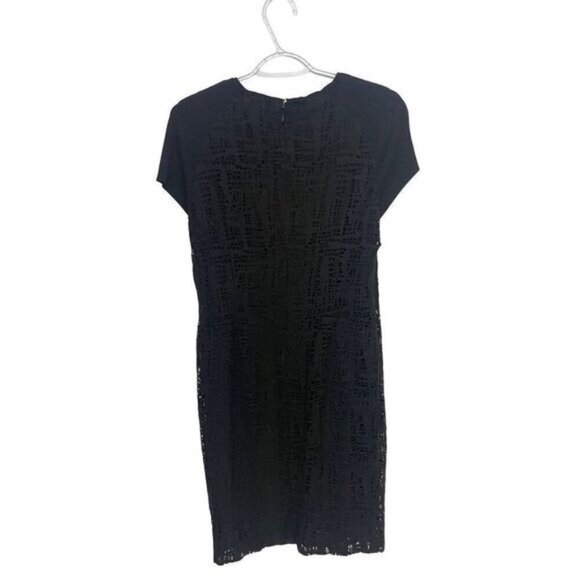 Escada Black Eyelet Lace Sheath Dress Size 38 US 6 8 - Picture 3 of 5